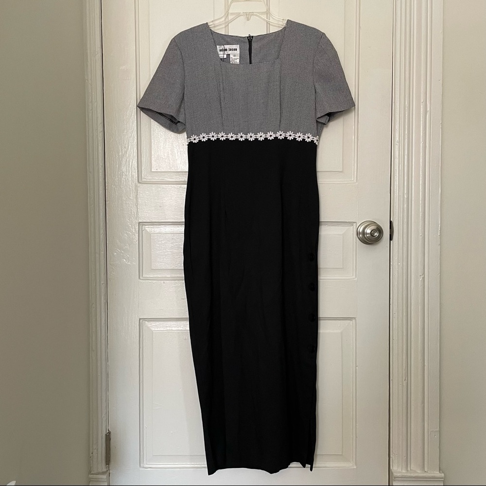 vintage 80s/90s gingham midi dress